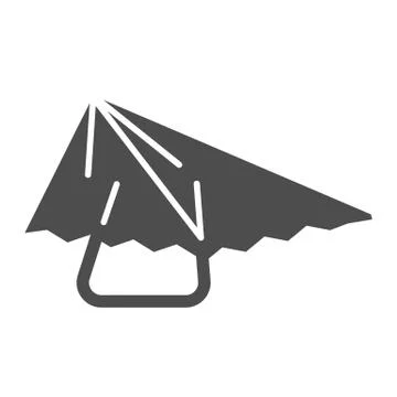 Hang glider solid icon, extreme sport activity symbol, paragliding vector sign Stock Illustration
