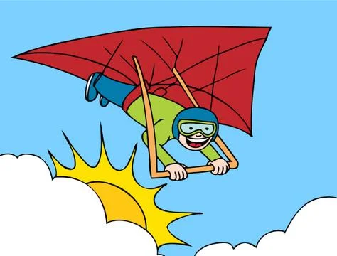 Hang gliding adventure Stock Illustration