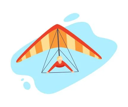 Hang gliding character vector illustration isolated on white background. Stock Illustration