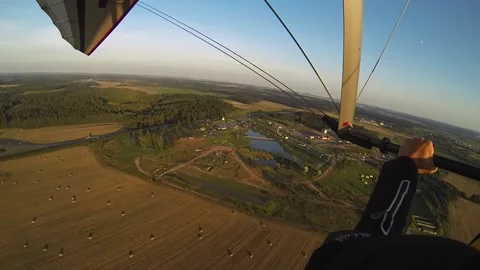 Hang gliding over the city Stock Footage 197406236