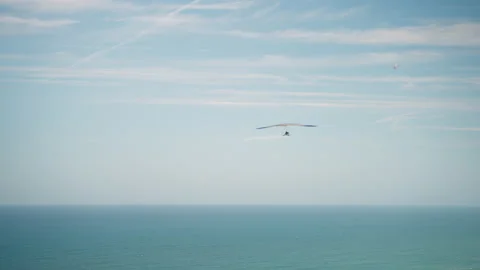 Hang Gliding Over the Pacific Stock Footage 201888035