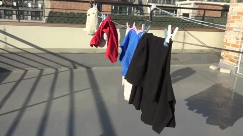 Hang out the laundry Stock Footage 139751092