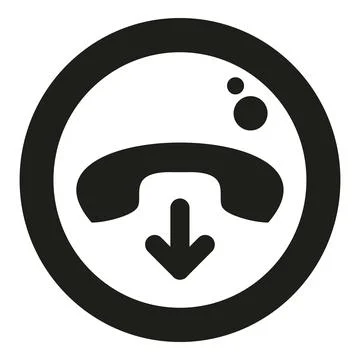 Hang up phone call icon declining communication Stock Illustration