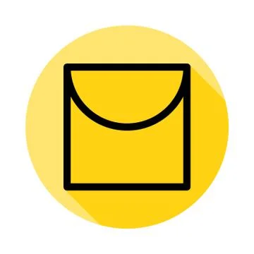 Hang, rectangle outline icon in long shadow style Illustrazione stock