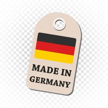 Hang tag made in Germany with flag. Vector illustration on isolated backgroun 스톡 일러스트