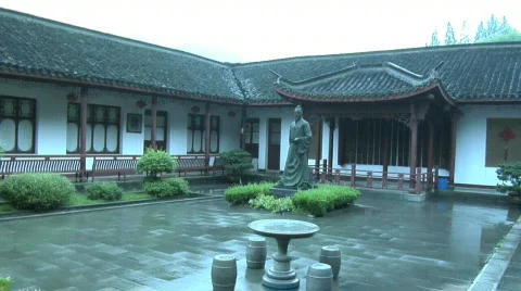 Hang Zhou Tea Fields and Tea House 10 Stock Footage 329584