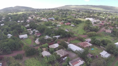 Hanga Roa Easter Island  - Drone Stock Footage 307805758