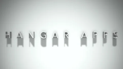 Hangar apps 3D title animation with shadows on a white background Stock Footage 296849328