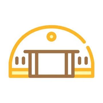 Hangar building color icon vector flat illustration Ilustración de archivo