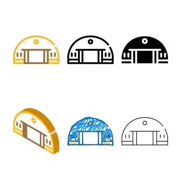 Hangar building color icon vector flat stylized Ilustración de archivo
