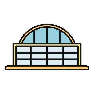 Hangar building icon representing aviation infrastructure Stock Illustration