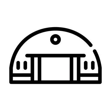 Hangar building line icon vector black illustration Ilustración de archivo