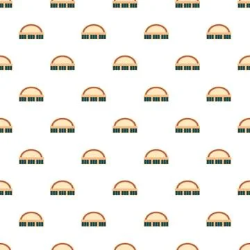 Hangar building repeatable pattern seamless background イラスト素材
