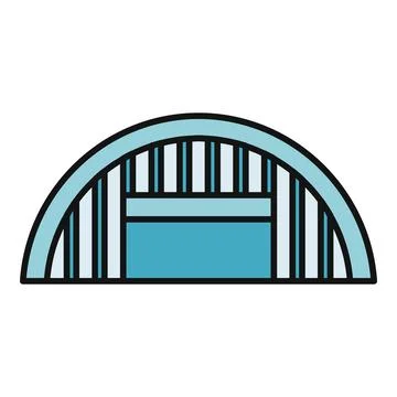Hangar building storage facility icon representing industry Stock Illustration