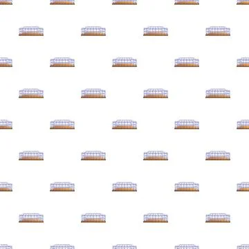 Hangar building structure seamless pattern on white background Illustrazione stock