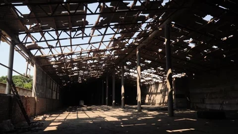 Hangar, grain storage warehouse. Stock Footage 265684216