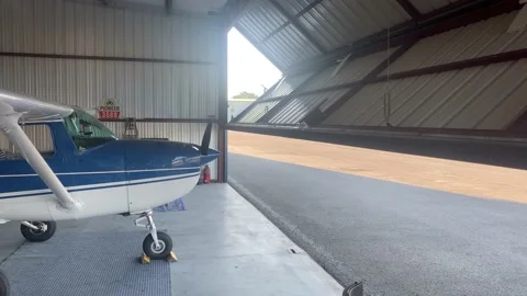 Hangar Opening Stock Footage 156629322
