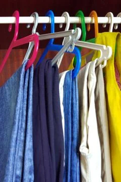 Hanged clothes Stock Photos