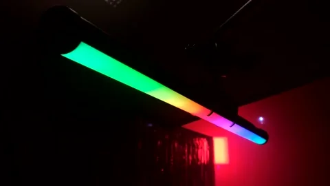 Hanged LED flex rope light for stage decoration Stock Footage 145364814