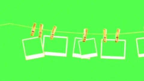 Hanged note papers with clips green screen sticky notes template animation Stock Footage 299545270