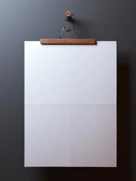 Hanger with blank folded paper sheet 库存插图
