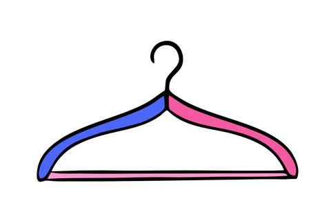 Hanger doodle Hand made needlework Vector illustration on white Stock Illustration