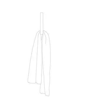 Hanger Elements of Bathroom. Vector illustration of Hanging Towel. Hotel towe Stock Illustration
