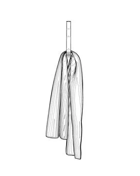 Hanger Elements of Bathroom. Vector illustration of Hanging Towel. Hotel towe Stock Illustration