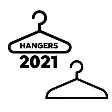 Hanger flat. Cleaning and Laundry Service Company icon Stock Illustration