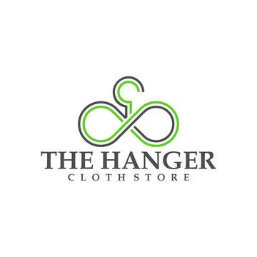 Hanger that forms infinity logo design concepts. Infinity hanger logo vecto.. Stock Illustration
