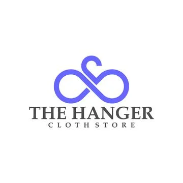 Hanger that forms infinity logo design concepts. Infinity hanger logo vecto.. Stock Illustration