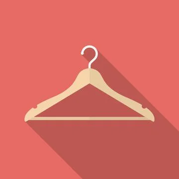 Hanger icon with long shadow. Flat design style. Stock Illustration
