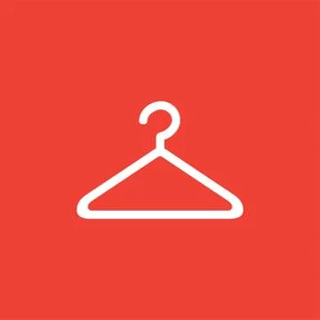 Hanger Icon On Red Background. Red Flat Style Vector Illustration Stock Illustration