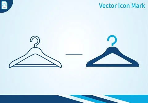 Hanger icon vector mark with outline and filled version. Stock Illustration