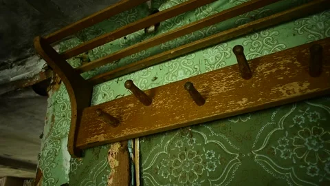 Hanger in the interior of an old house bottom view Stock Footage 143258876