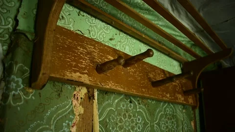 Hanger in the interior of an old house Stock Footage 143258849