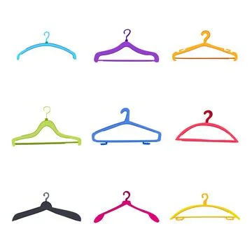 Hanger plastic set cartoon vector illustration Stock Illustration
