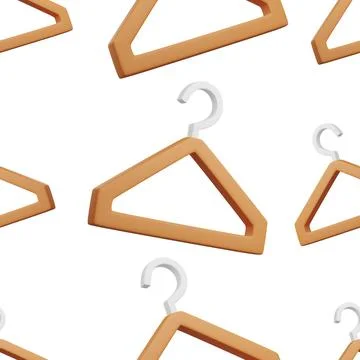 Hanger seamless pattern. 3d render illustration Stock Illustration