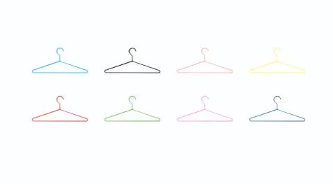Hangers in Different Colors Stock Illustration