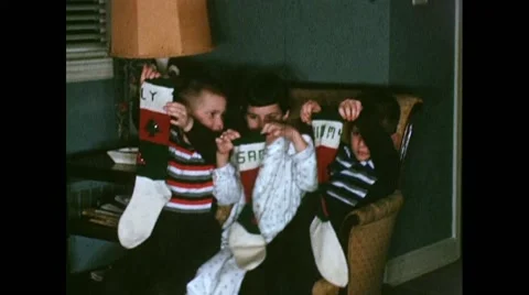 Hangging the Christmas Stocking ceremony Stock Footage 44904810