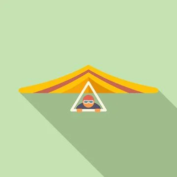 Hangglider icon flat vector. Para air Illustrazione stock