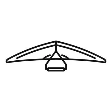 Hangglider icon outline vector. Para air Illustrazione stock