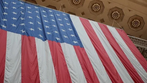 Hanging American Flag Stock Footage 129521430