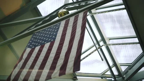 Hanging American flag Stockbeeldmateriaal 171720472