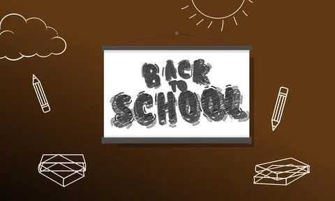 Hanging back to school typography screen illustration Stock Illustration