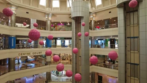 Hanging Ball Inside The Mall Video stock 157297163