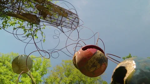 The hanging balls with the plants inside Stock Footage 93827401