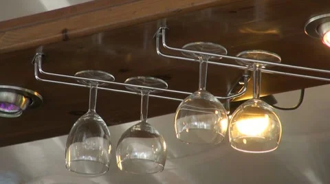 Hanging in the bar glasses Video stock 7749467