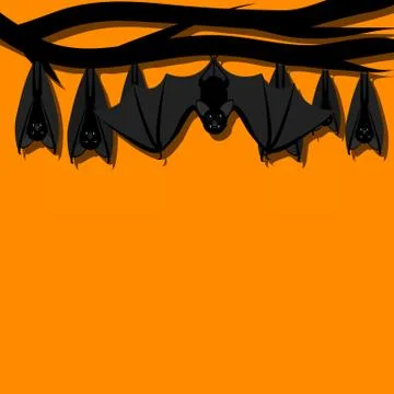 Hanging bats Stock Illustration