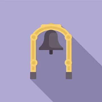 Hanging bell archway structure ringing sound alarm Stock Illustration